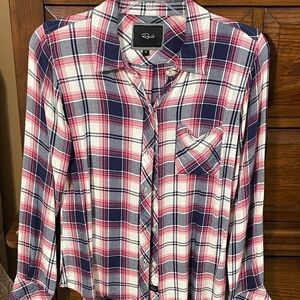 Rails Pink, Navy & White Plaid Button-Down Shirt